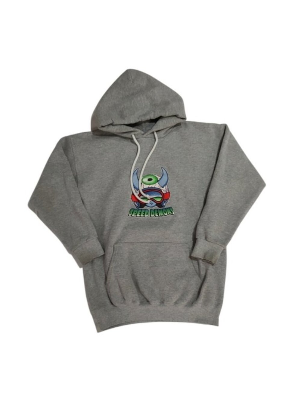 Vintage 90s World Industries Speed Demons Eyeball Helmet Logo Gray Hoodie Small
